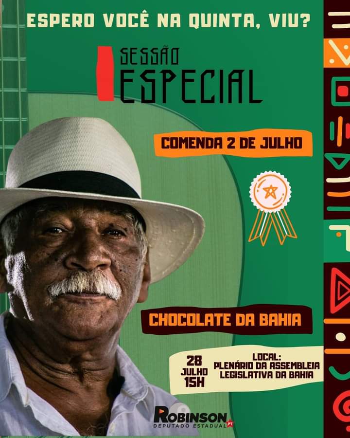 Chocolate da Bahia recebe Comenda 2 de Julho na Assembleia Legislativa nesta quinta-feira (28)