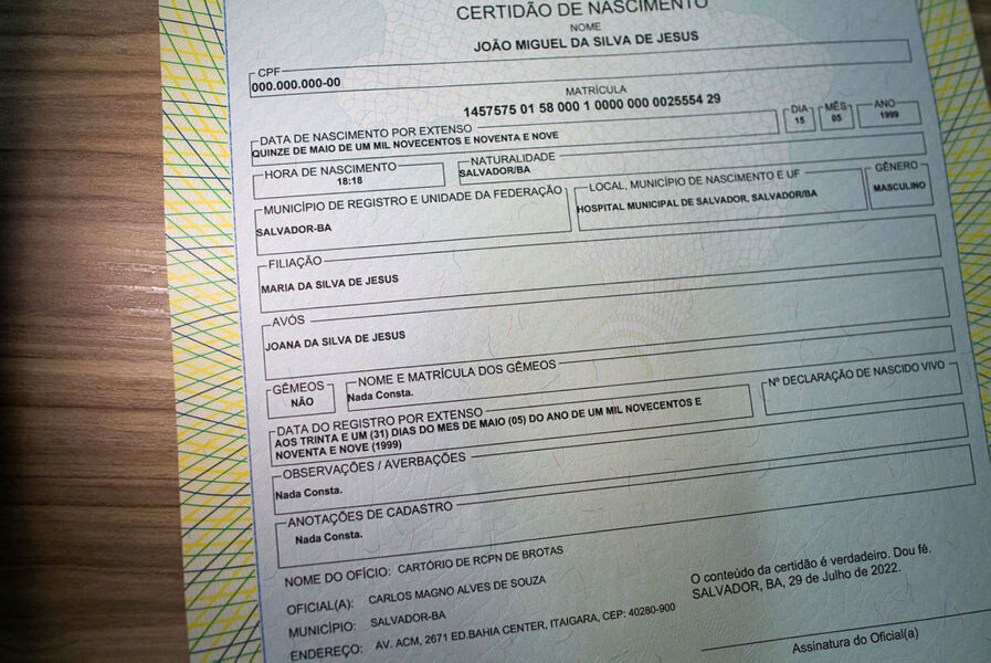 Cartórios da Bahia registram alta de ausência paterna