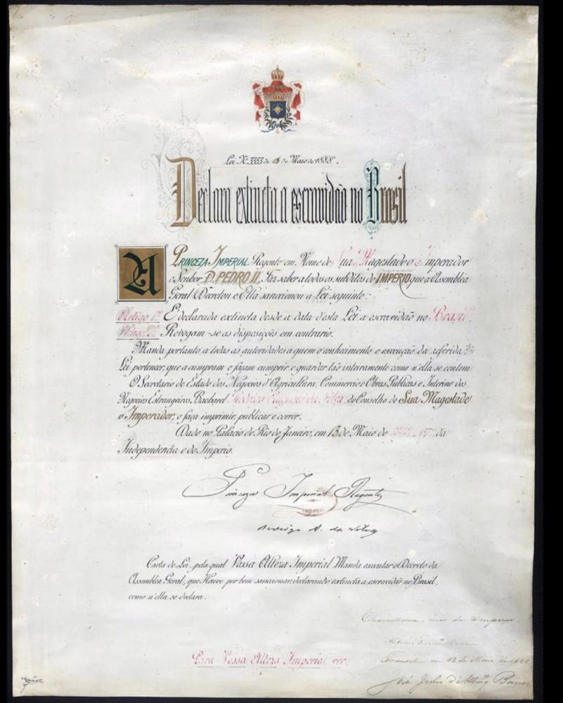 O brasileiro não entendeu ainda a Lei Áurea