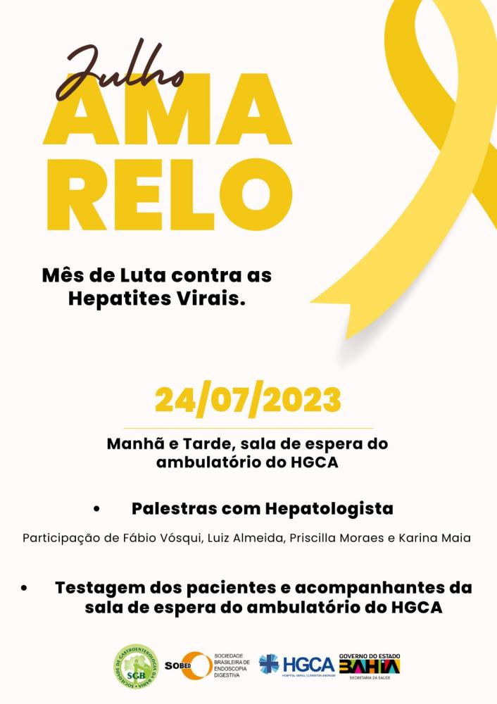 Hospital Clériston Andrade realiza ações alusivas ao Julho Amarelo: Mês de Prevenção às Hepatites Virais
