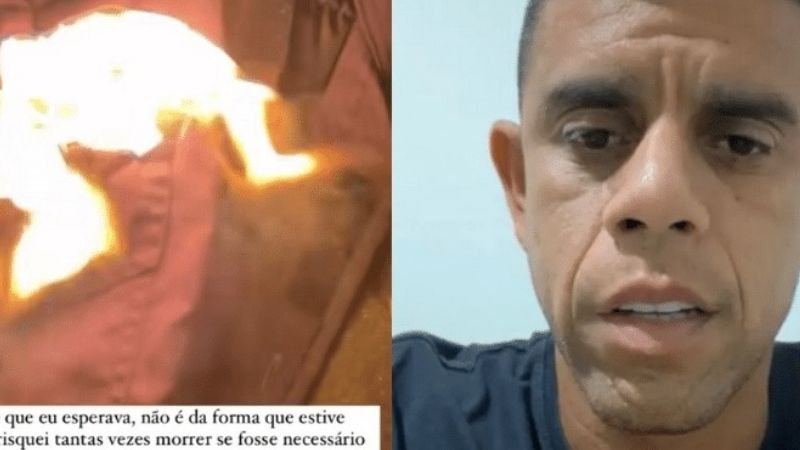 Ex-PM condenado por morte de Amarildo posta vídeo queimando farda; veja