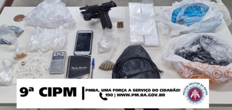 9ª CIPM encontra armas e drogas com traficante que se exibia nas redes sociais