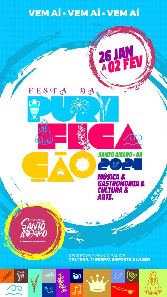 Prefeitura de Santo Amaro anuncia Festa da Purificação 2024