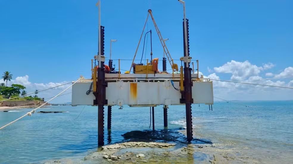 Ponte Salvador-Itaparica: etapa de sondagem na beira do mar é iniciada