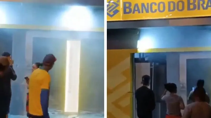 VÍDEO: Suspeitos atacam batalhão da PM e explodem banco no interior da BA
