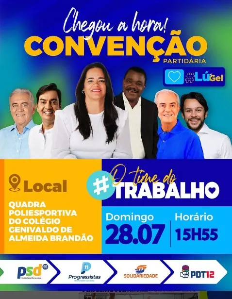 Lú de Gel faz convenção do PSD neste domingo (28) que oficializará seu nome para a reeleição 