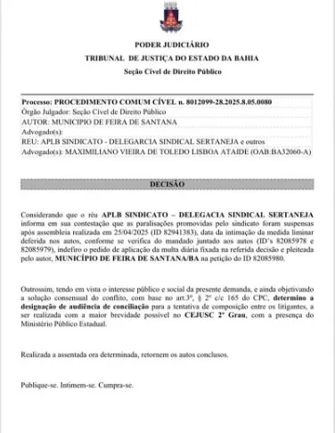 APLB consegue mais uma vitória na Justiça contra o município de Feira de Santana
