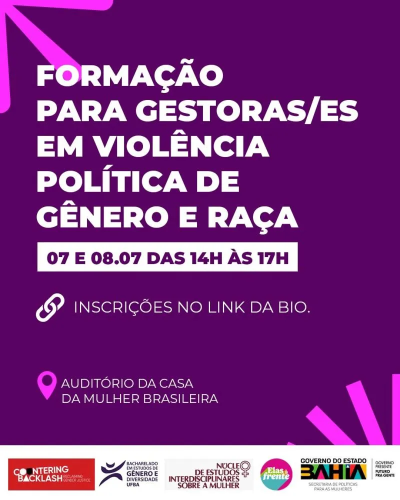 Governo do Estado oferecerá capacitação de servidoras(es) para enfrentar violência política de gênero e raça