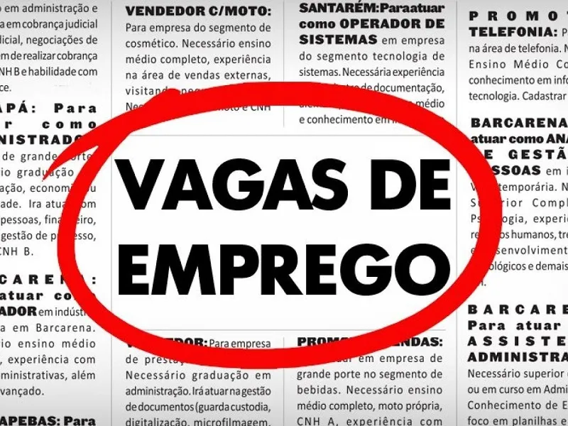 Confira as vagas de emprego disponíveis para esta segunda-feira (4)