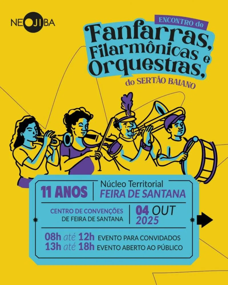 NEOJIBA de Feira de Santana promove Encontro de Fanfarras, Filarmônicas e Orquestras do Sertão Baiano