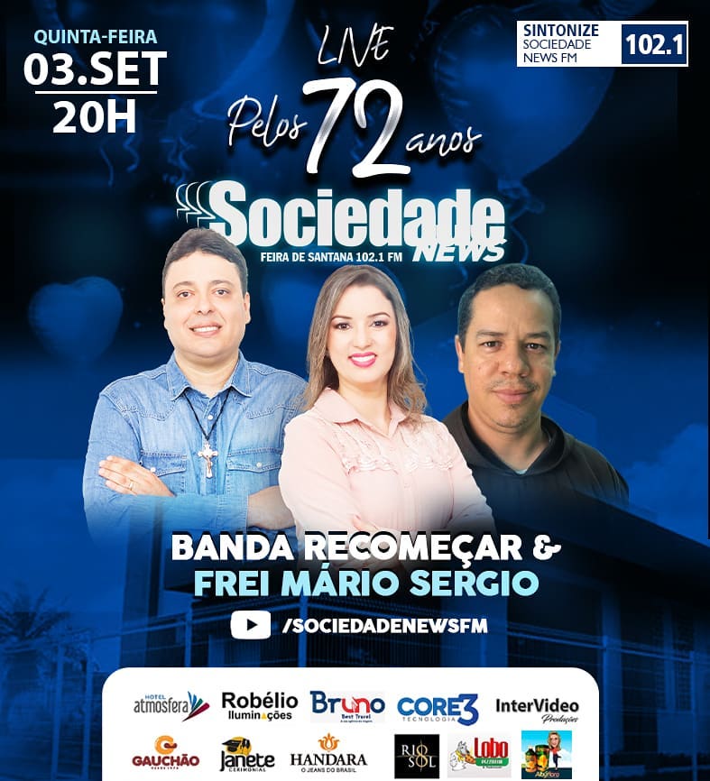 Rádio Sociedade News FM comemora 72 anos com live