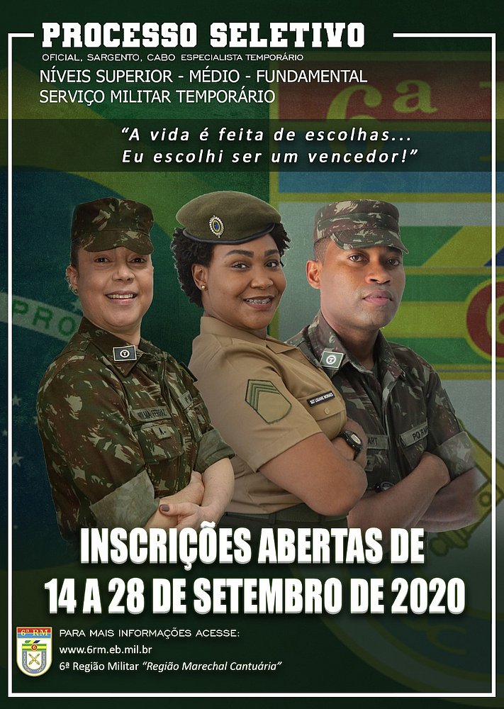 Exército abre concurso para militares temporários na Bahia e em Sergipe