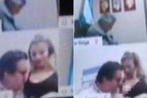 Deputado é flagrado beijando seios de esposa durante sessão virtual; veja