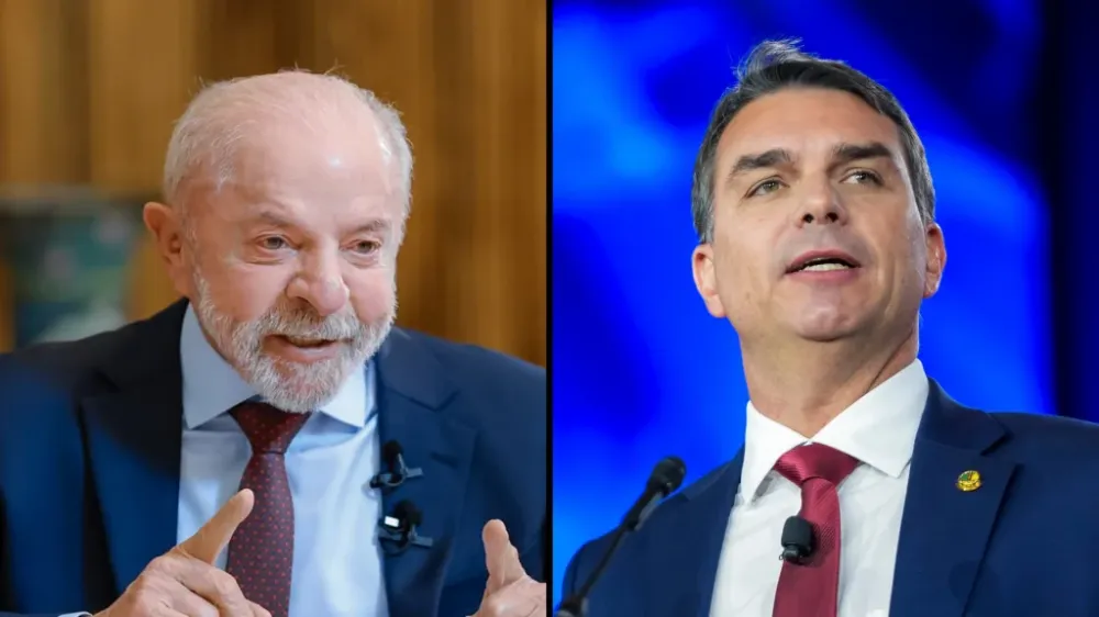 Lula e Flávio Bolsonaro (Foto 1: Ricardo Stuckert/PR | Foto 2: Reprodução/Redes Sociais)