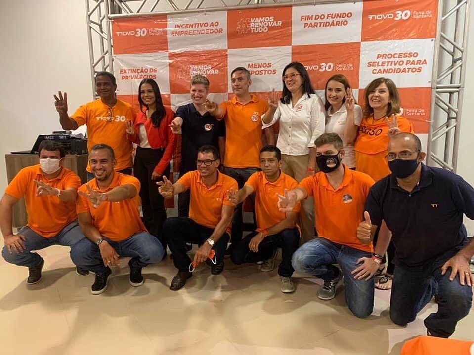 NOVO parabeniza candidatos por desempenho na eleição municipal em Feira de Santana