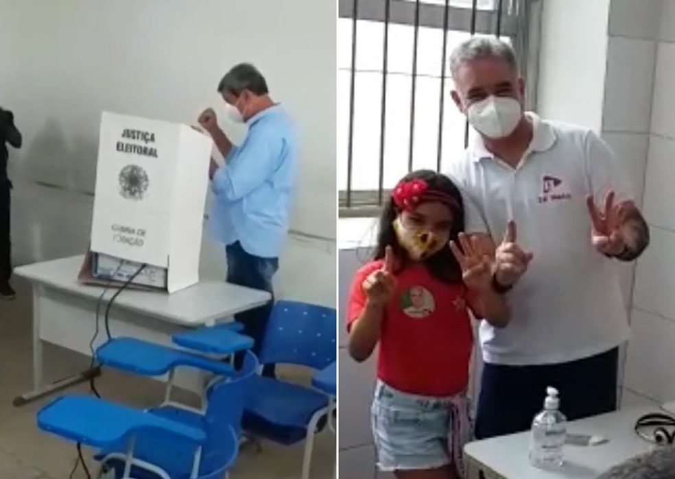 Zé Neto e Colbert votam acompanhados de apoiadores