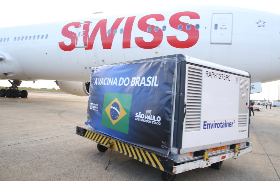 Governo de SP recebe quarto lote com 5,5 milhões de doses da vacina CoronaVac