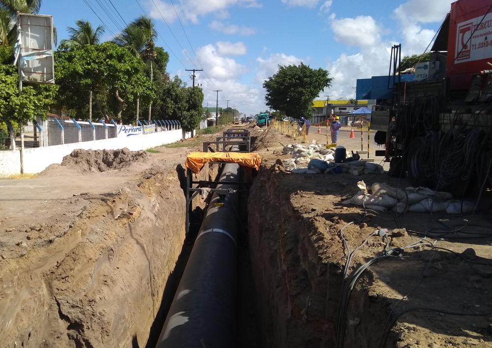 Ampliação do sistema de abastecimento de Feira avança na 2ª etapa de adutora e nos reservatórios do Tomba