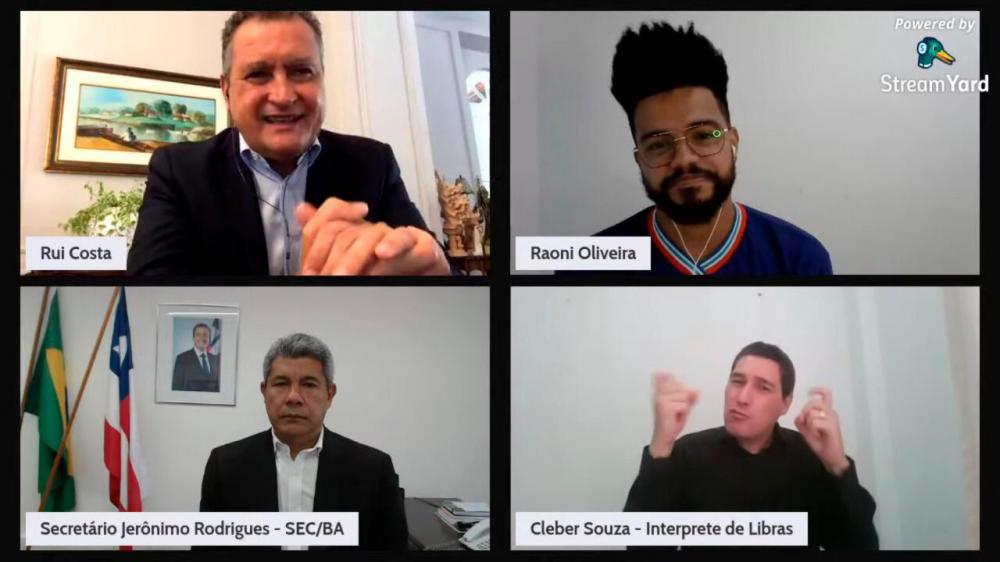 Rui Costa participa de aula inaugural do ano letivo 2020/2021 da rede estadual de ensino