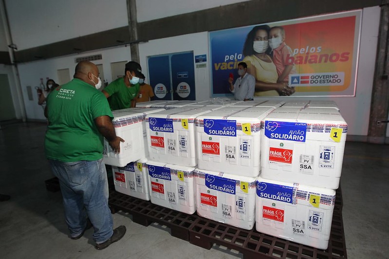 Bahia recebe mais 222.500 doses de vacinas contra Covid-19