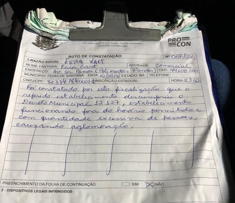 Fiscalização fecha 16 bares em flagrante neste fim de semana em Feira de Santana