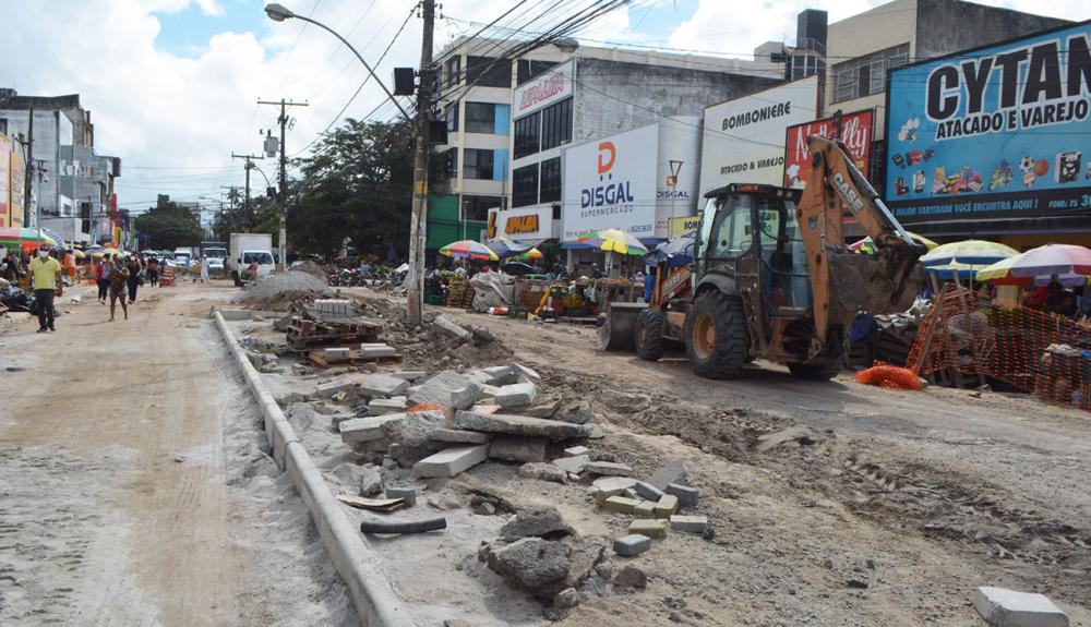 Ruas no centro são interditadas para obras de requalificação