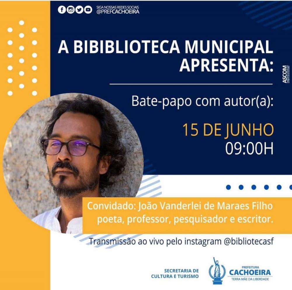 Live divulga obras de escritores e autores de Cachoeira na manhã desta terça (15)