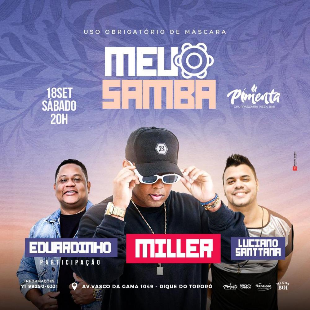 Cantor Miller Ramos apresenta neste sábado mais uma edição do projeto Meu Samba