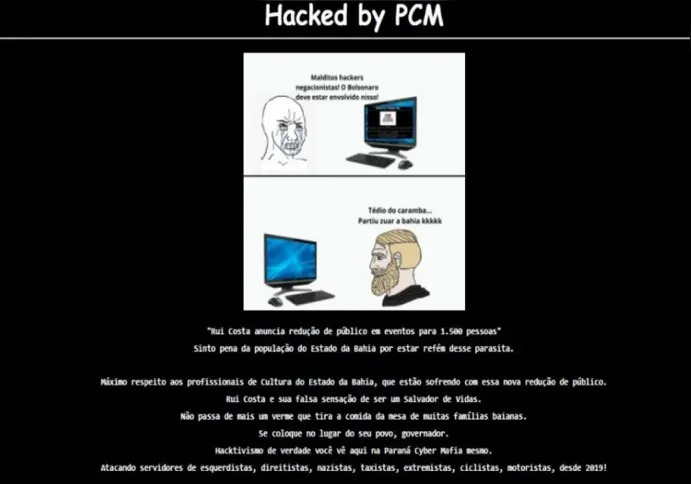 Hackers atacam Rui Costa em mensagem na página da Secult