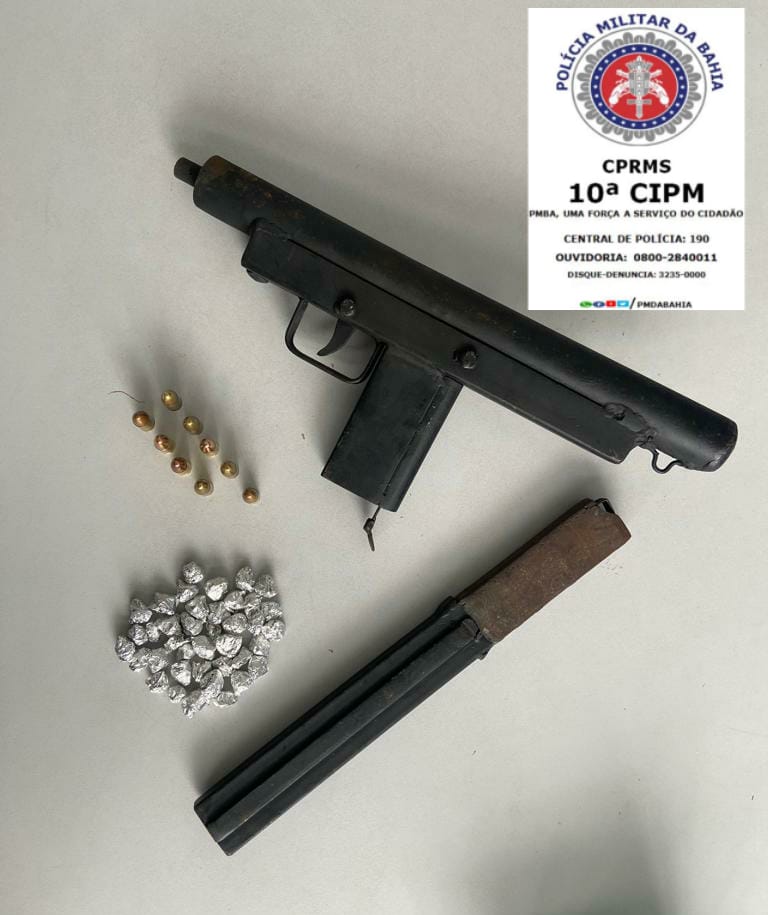 Submetralhadora é encontrada com suspeito de homícidios