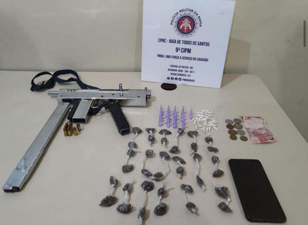 Submetralhadora e munições são encontradas pela 9ª CIPM